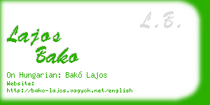 lajos bako business card